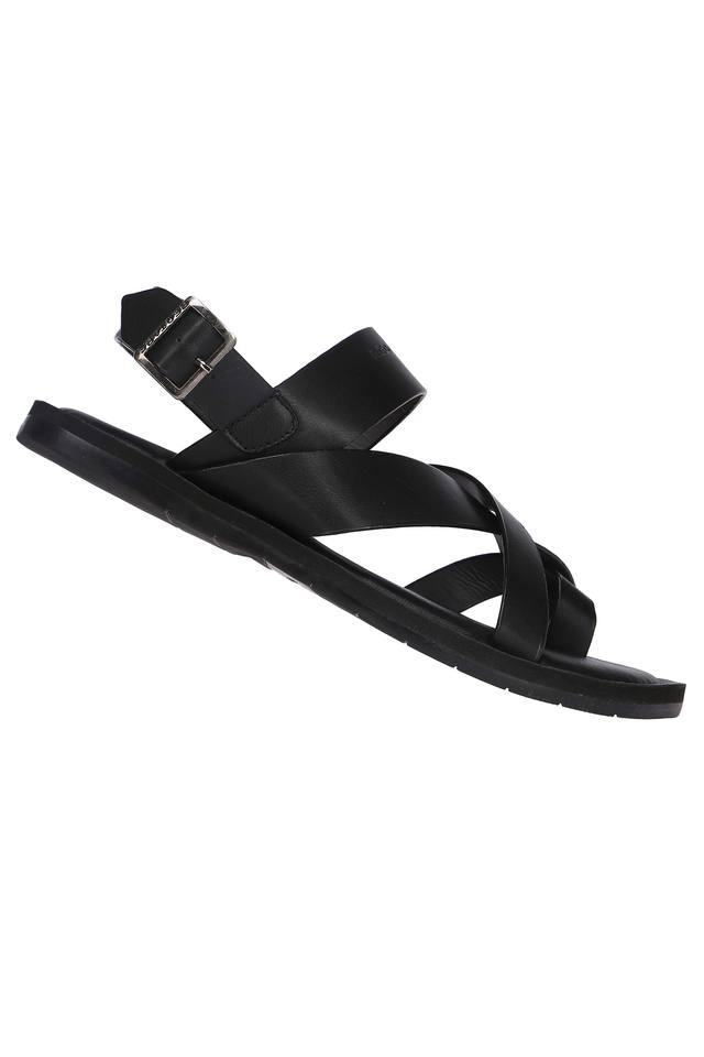 Buy RED TAPE Black Mens Leather Buckle Closure Sandals Shoppers Stop