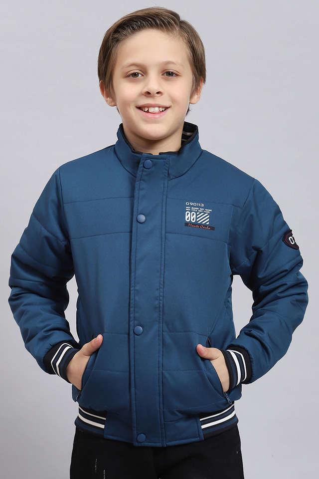 Buy MONTE CARLO Blue Solid Blended Regular Fit Boys Jacket Shoppers Stop