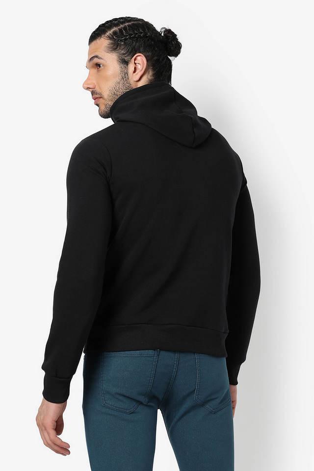 Buy CAMPUS SUTRA Black Printed Cotton Hooded Men s Sweatshirt