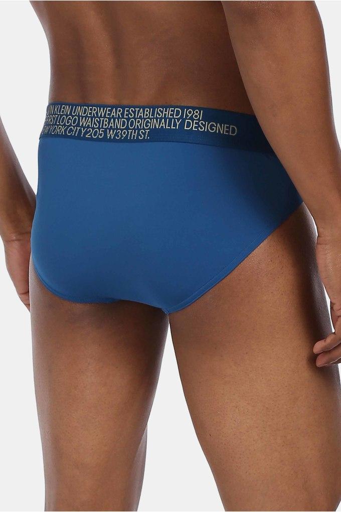 Buy CALVIN KLEIN UNDERWEAR Blue Solid Polyester Stretch Mens Briefs