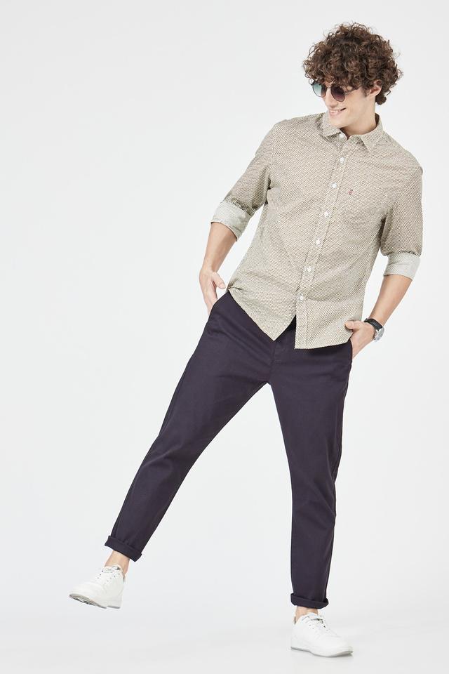 Buy Men Navy Regular Fit Textured Casual Trousers Online  808061  Allen  Solly