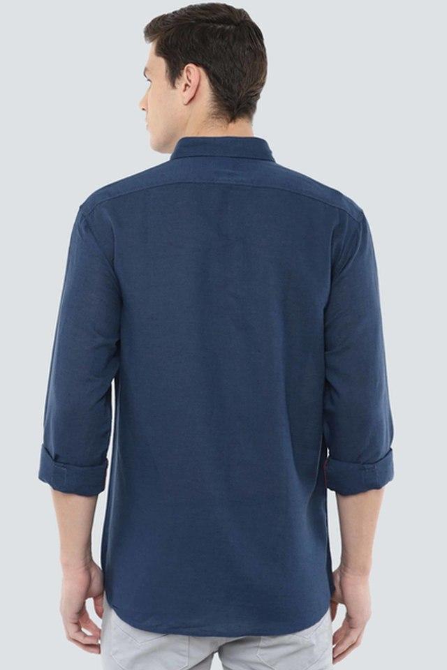 Louis Philippe Casual Shirts : Buy Louis Philippe Men Blue Slim