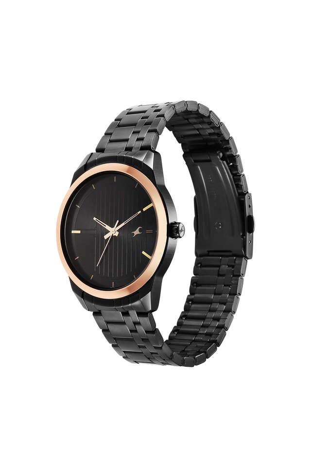 Black dial black online silicone strap watch fastrack