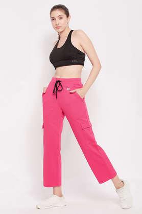 Buy CLOVIA Pink Straight Fit Active Cargo Pants in Pink with