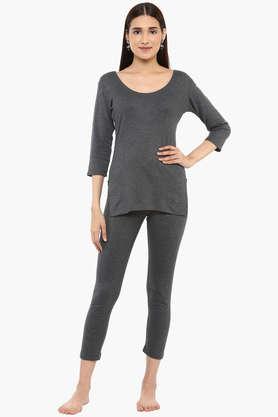 Jockey women's thermal leggings online--Charcoal Melange