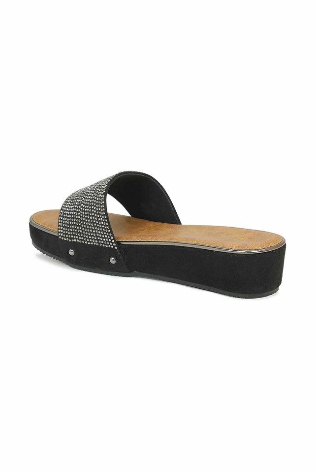 Buy INC.5 Black Synthetic Slip on Women s Party Wear Sandals