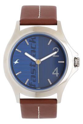 Buy FASTRACK Mens Analogue Grey Dial Leather Watch 38051SL05