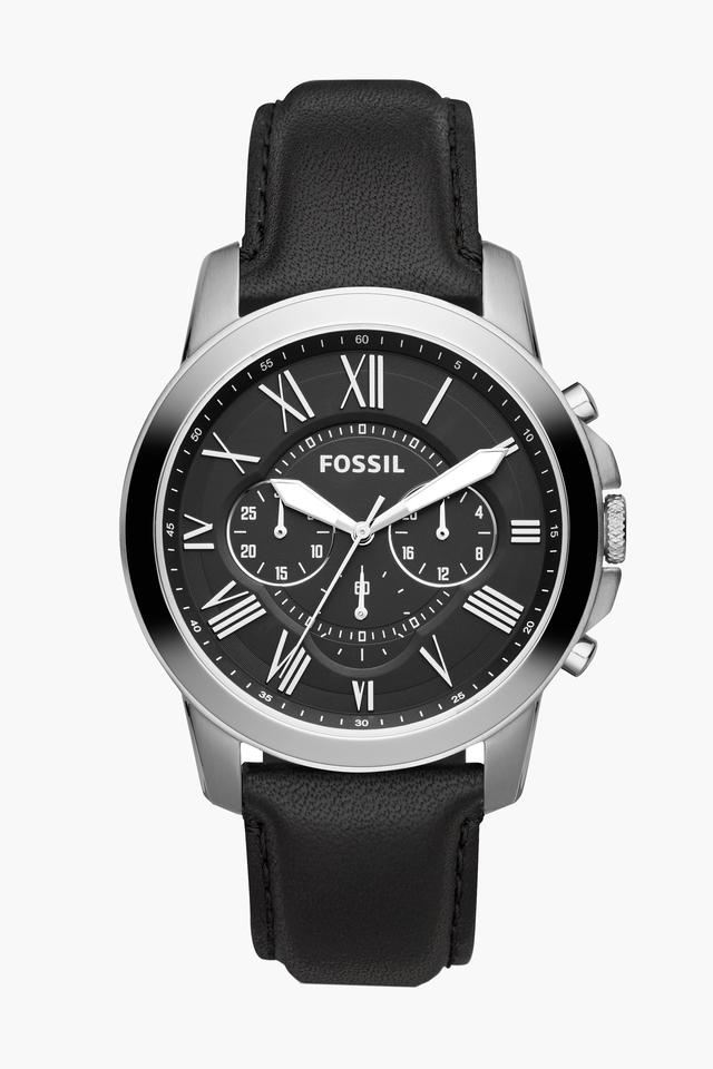 Fossil Men Grant Chronograph Brown Leather Analog Watch