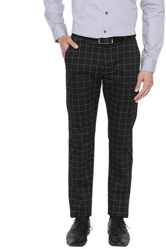 mens slim fit checkered trousers