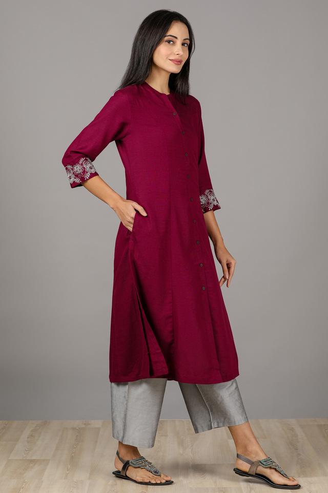 Buy KASHISH Embroidered Round Neck Straight Fit Womens Kurta | Shoppers Stop