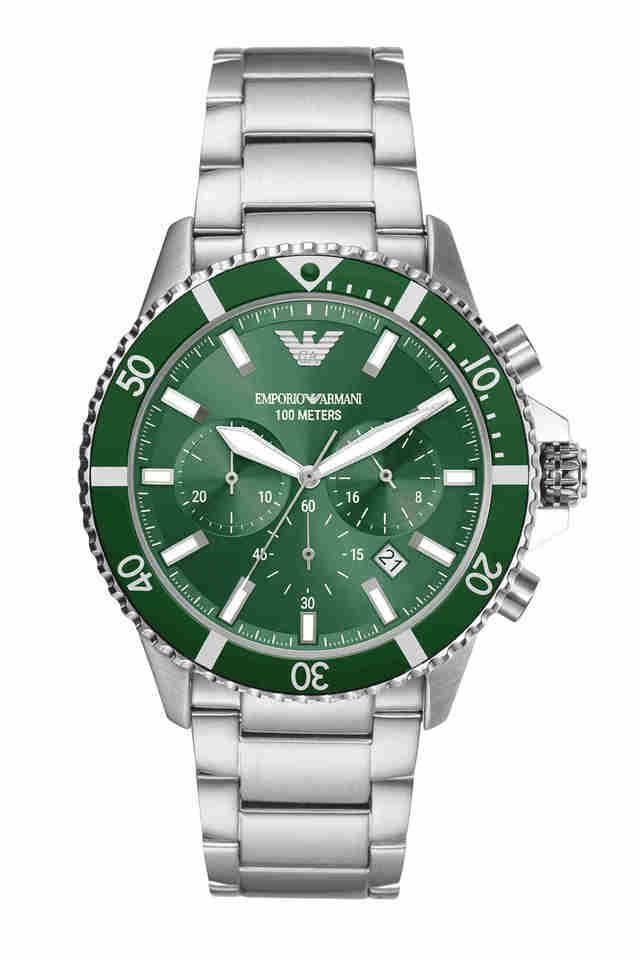 Buy EMPORIO ARMANI Mens 43 mm Green Dial Stainless Steel