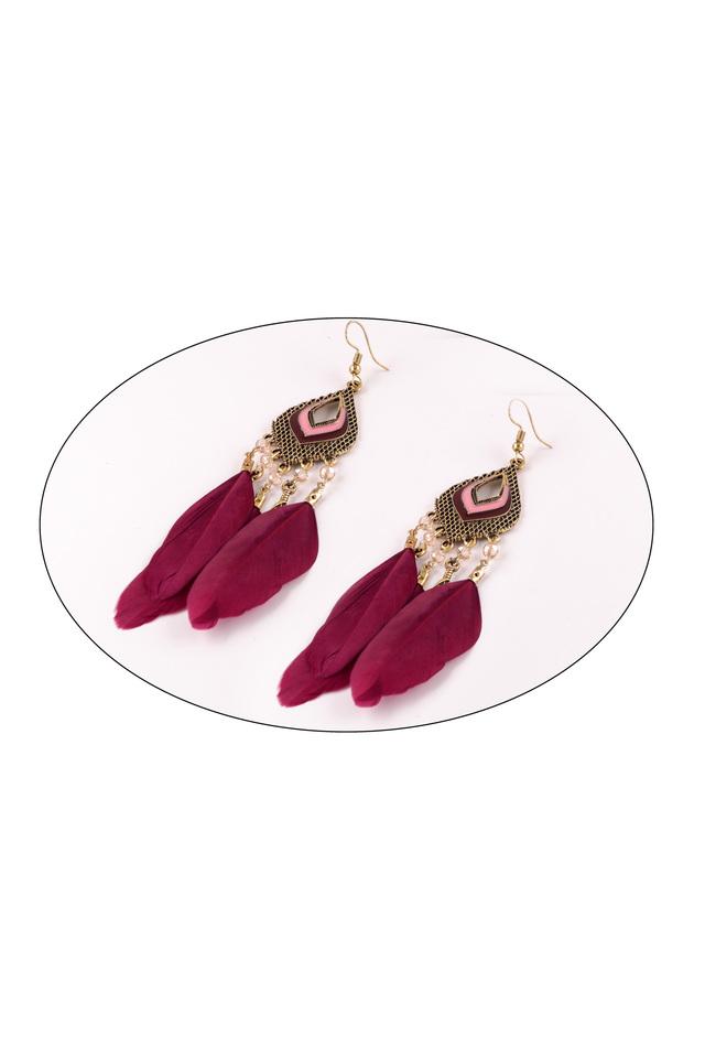 Burgundy stud earrings | Maroon earrings | unique stud earrings – Exquistry