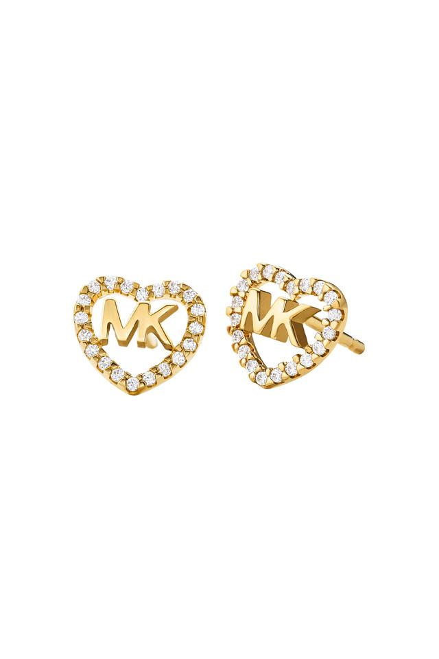 michael kors heart earrings gold