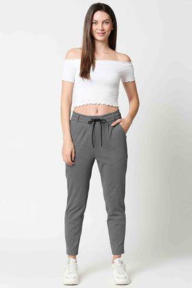 Buy KRAUS Checks Skinny Fit Rayon Nylon Womens Trousers