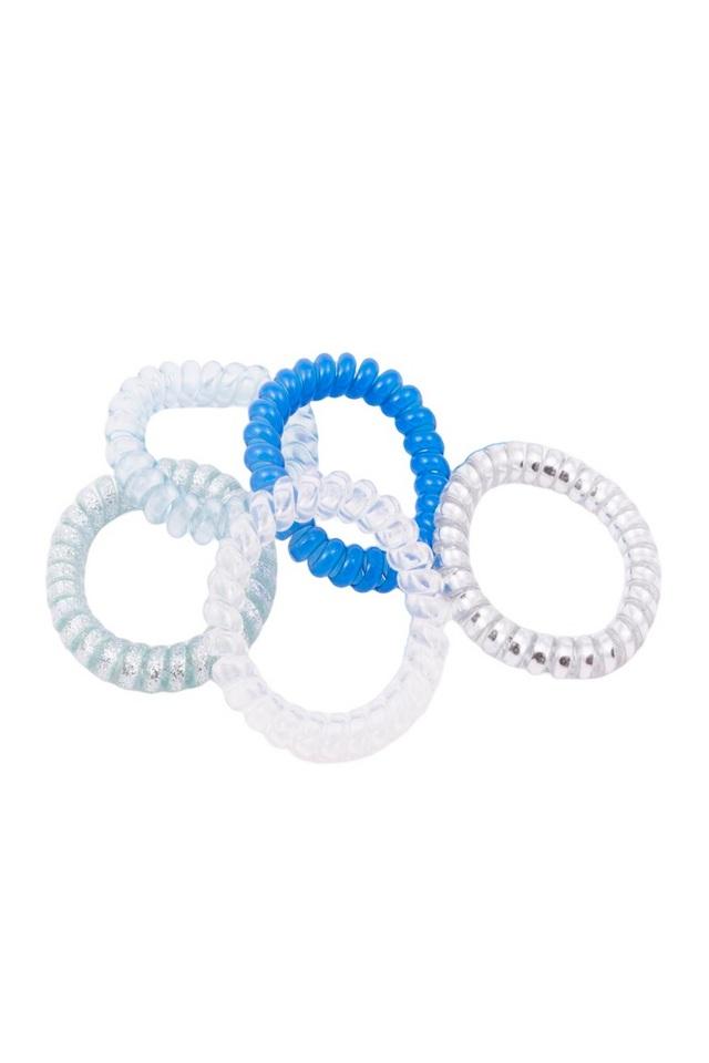 Jewelz Multi-colored Spiral Elastic Plastic Hair Tie Rubber Bands