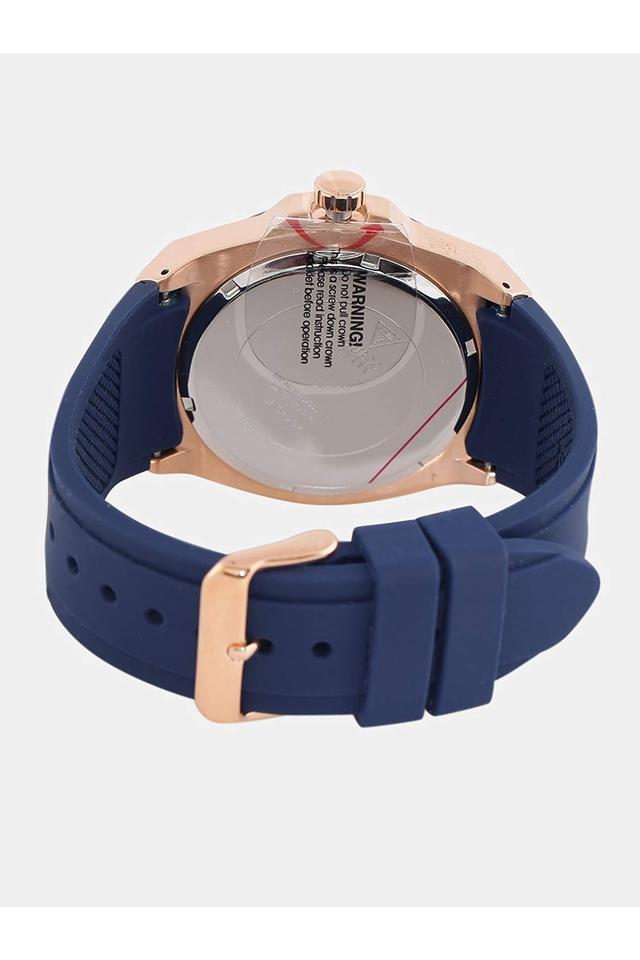 Men's Guess Rose Gold Classic Day-Date Blue Dial Watch GW0335G2