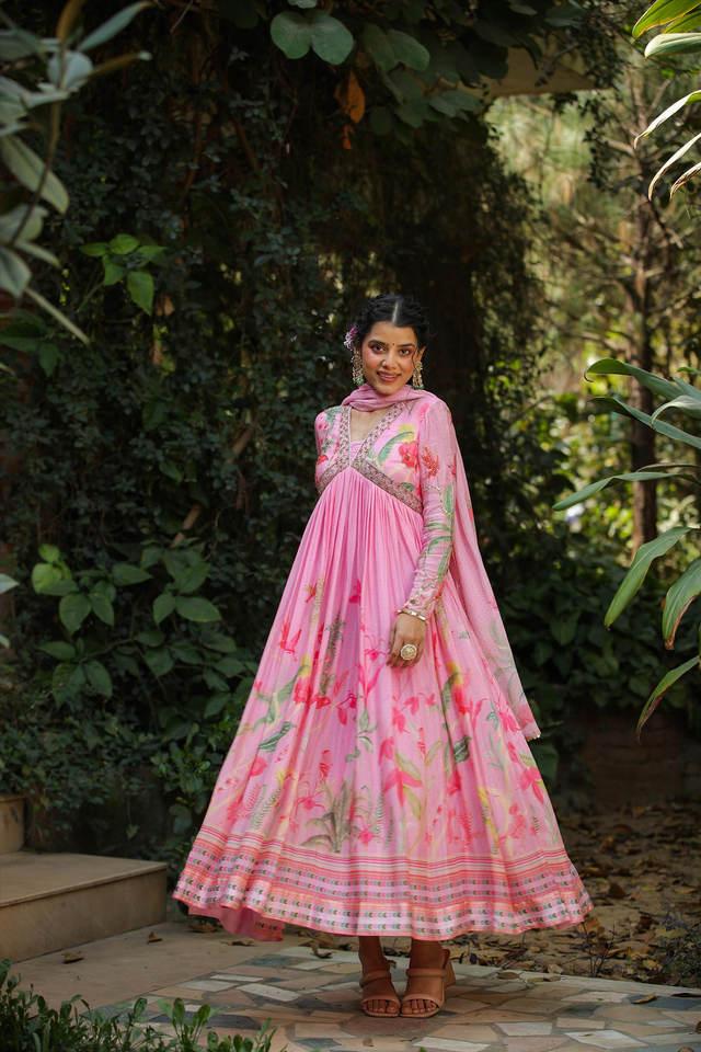 Pink 2024 ethnic gown