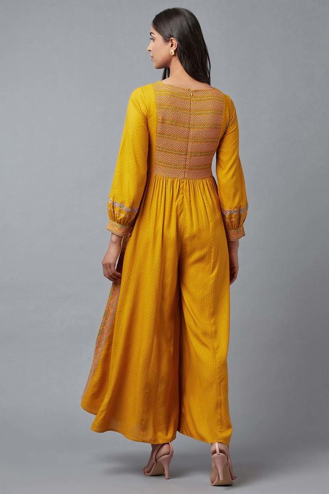 Yellow jumpsuit with store jacket