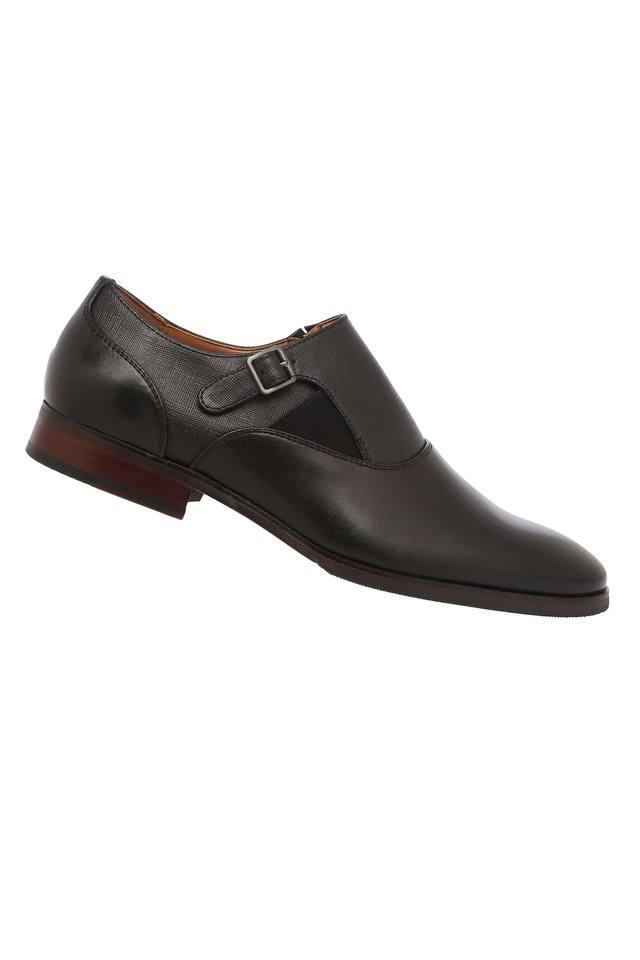 Ermenegildo Zegna Men's Smooth Leather Single-monk Slip-on Shoes In Black