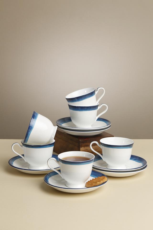 Buy Ivy Blue Mix Dark Marina 12 Pcs Cup N Saucer Set Shoppers Stop