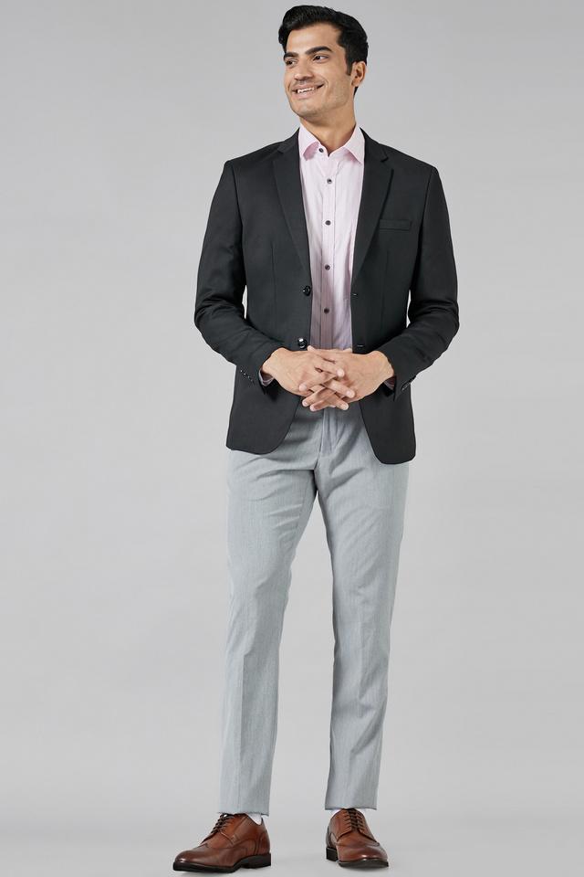 Dark grey blazer hot sale mens casual