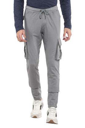 Buy LIFE Grey Mens 6 Pocket Solid Joggers Shoppers Stop