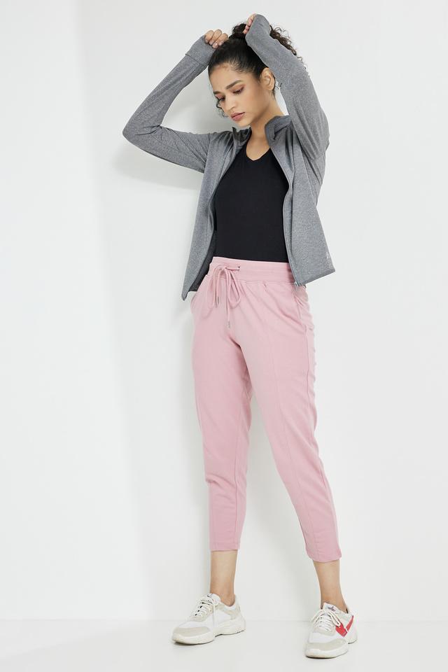 Buy Women Pink Regular Fit Solid Casual Track Pants Online