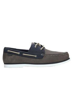 Buy RED TAPE Grey Mens Leather Lace Up Boat Shoes Shoppers Stop