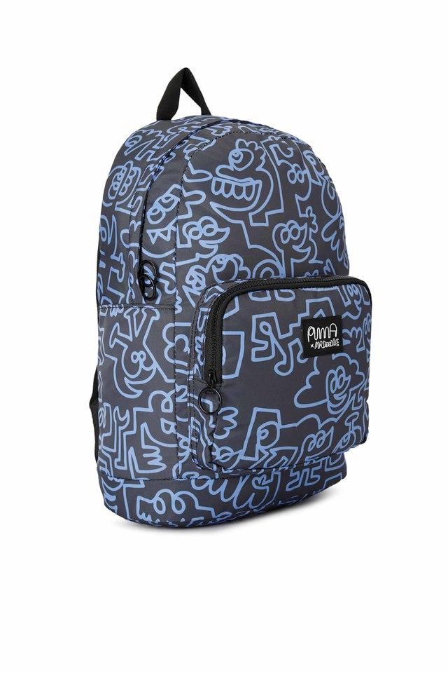 Puma black outlet and blue backpack