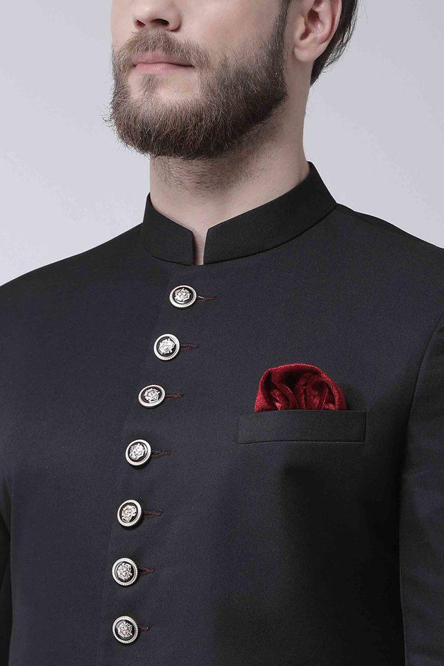 Black shop bandhgala sherwani