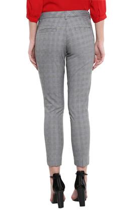 Buy Marks  Spencer Women Beige  Blue Regular Fit Cropped Checked Trousers  online  Looksgudin