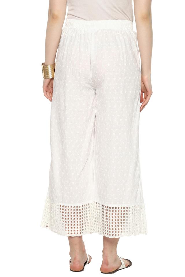 Buy BIBA Off White Viscose Palazzo Size XL Online at Low Prices in India -  Paytmmall.com