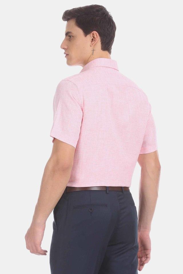 Light pink mens dress shirt best sale short sleeve