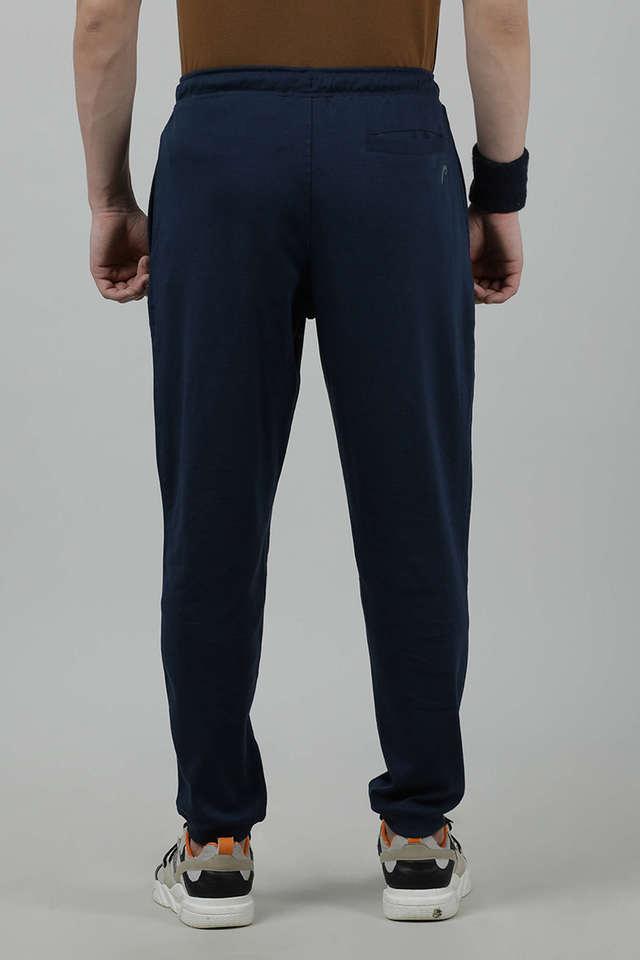 Combo Of Men's Black And Dark Blue Twill Lycra Stretch Track Pants