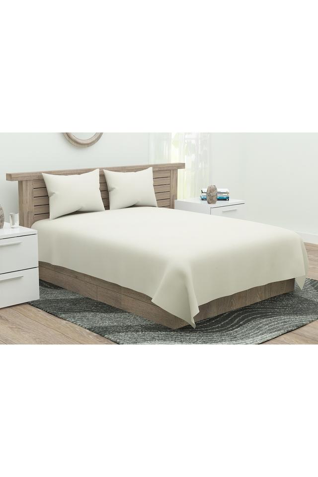 Buy PORTICO Slub Double Bed Sheet with Pillow Cover Shoppers Stop