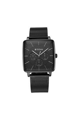 Buy TITAN Mens Analogue Leather Watch NK1596SL01 Shoppers Stop