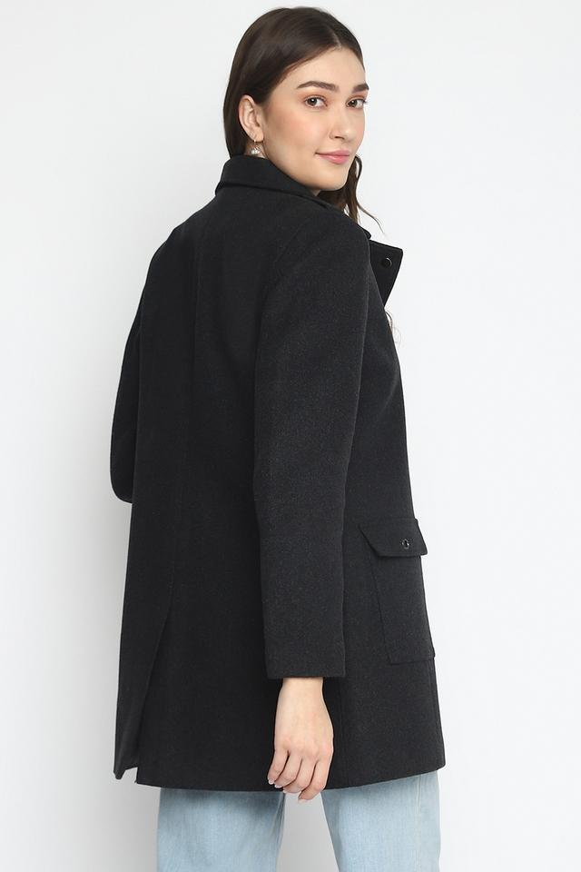 Black casual best sale coat women's