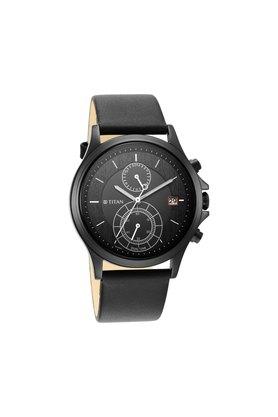 Buy TITAN Mens 44.5 mm Titan Neo VI Black Dial Leather Analogue