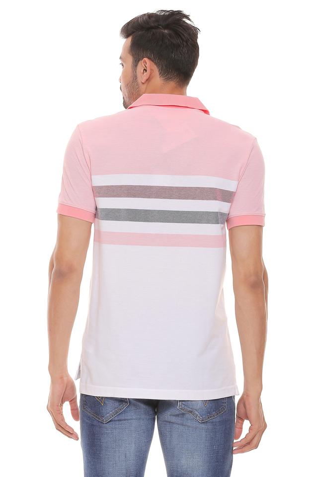 Buy TOMMY HILFIGER Pink Mens Striped Polo T Shirt Shoppers Stop