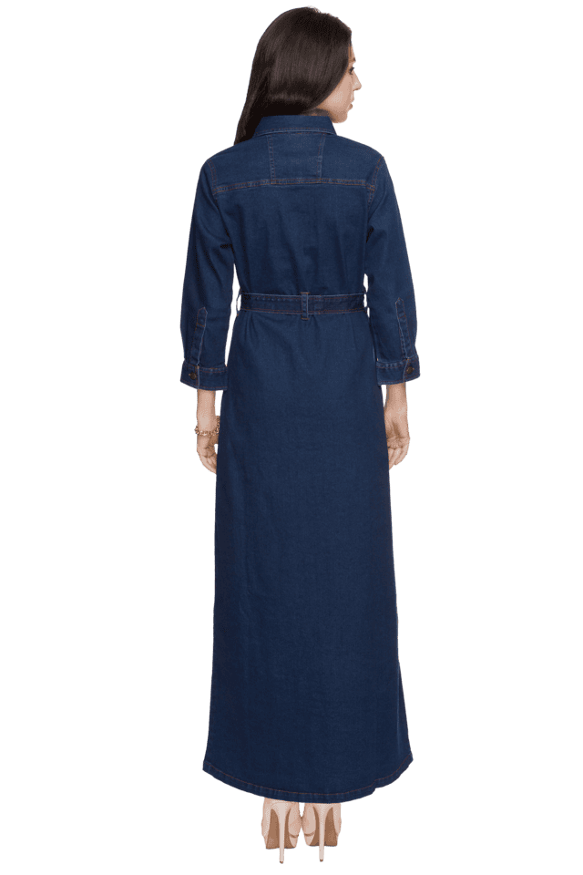 denim long frocks
