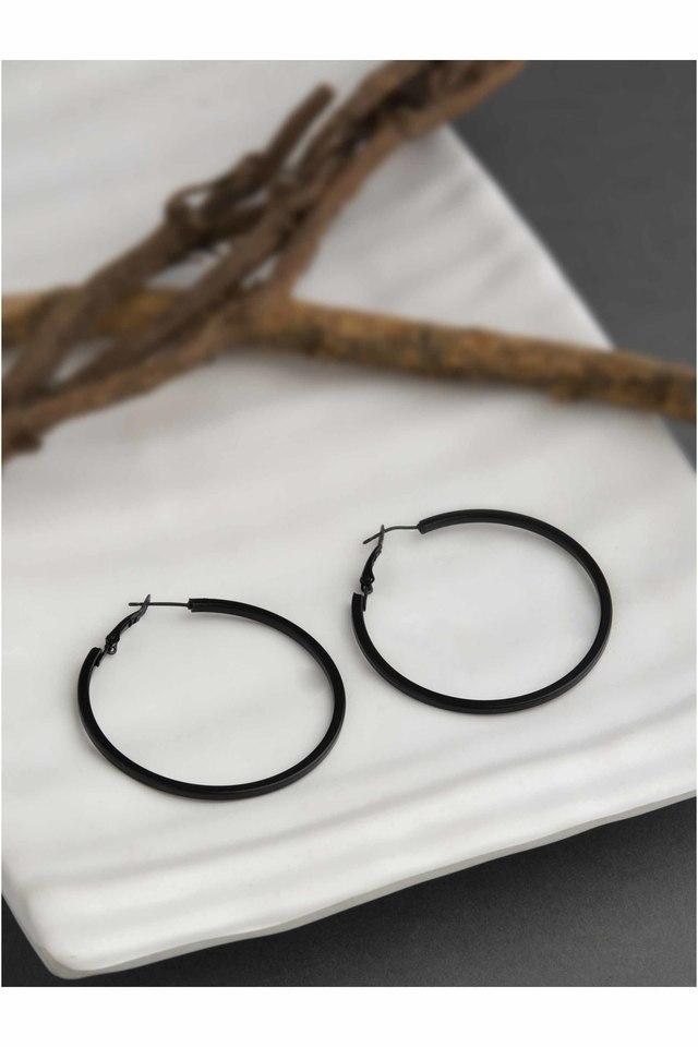 Hoop store black earrings