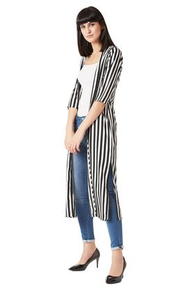 Black and white 2025 striped long shrug