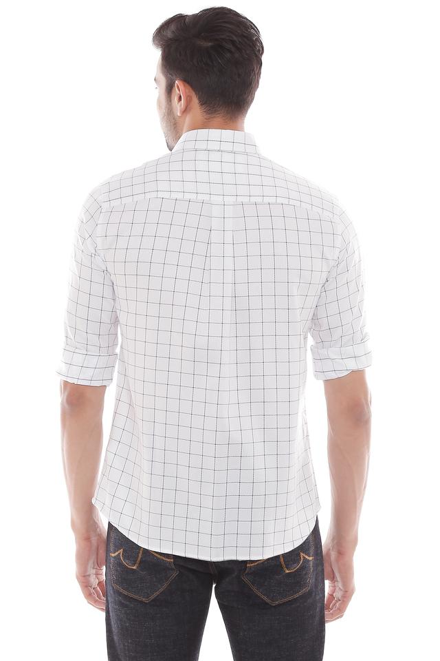 Buy CALVIN KLEIN JEANS White Mens Slim Fit Checks Shirt