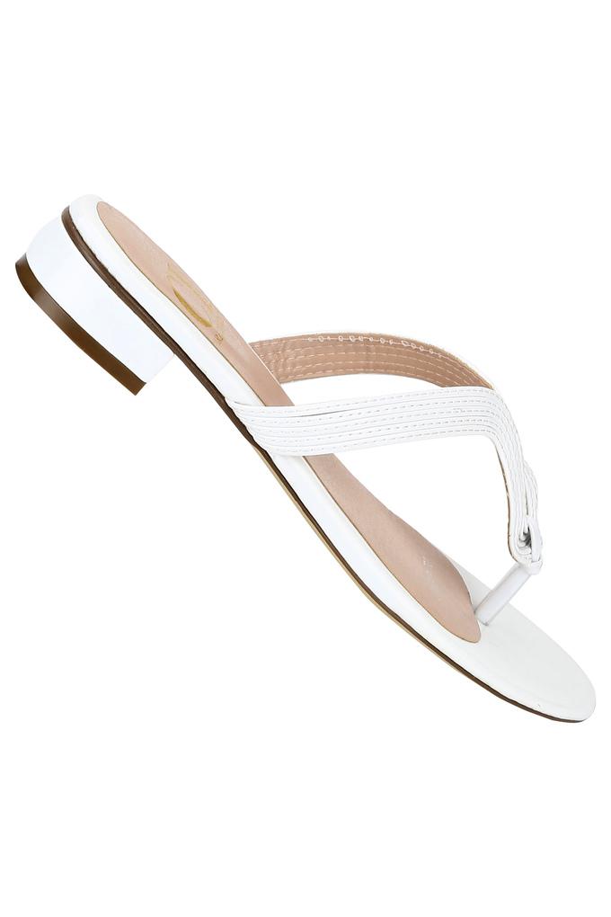 Buy CARLTON LONDON White Womens Ethnic Wear Slipon Sandals