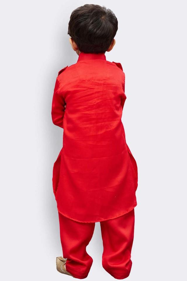 VASTRAMAY -  Red Kurta Pyjama Set - Main