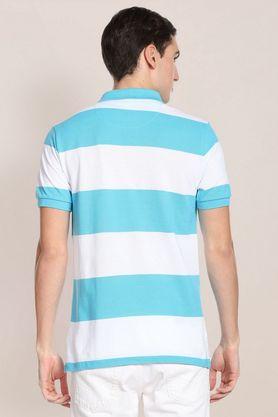 Buy U.S. POLO ASSN. Blue Stripes Cotton Slim Fit Men s T Shirt