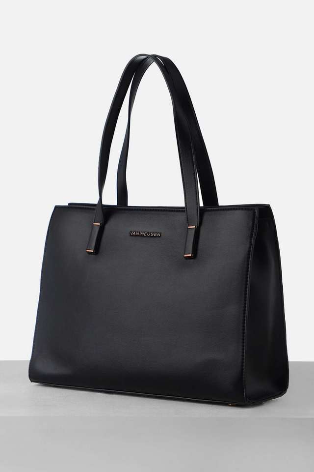 Buy VAN HEUSEN Black Zipper PU Women s Casual Wear Tote Bag Shoppers Stop