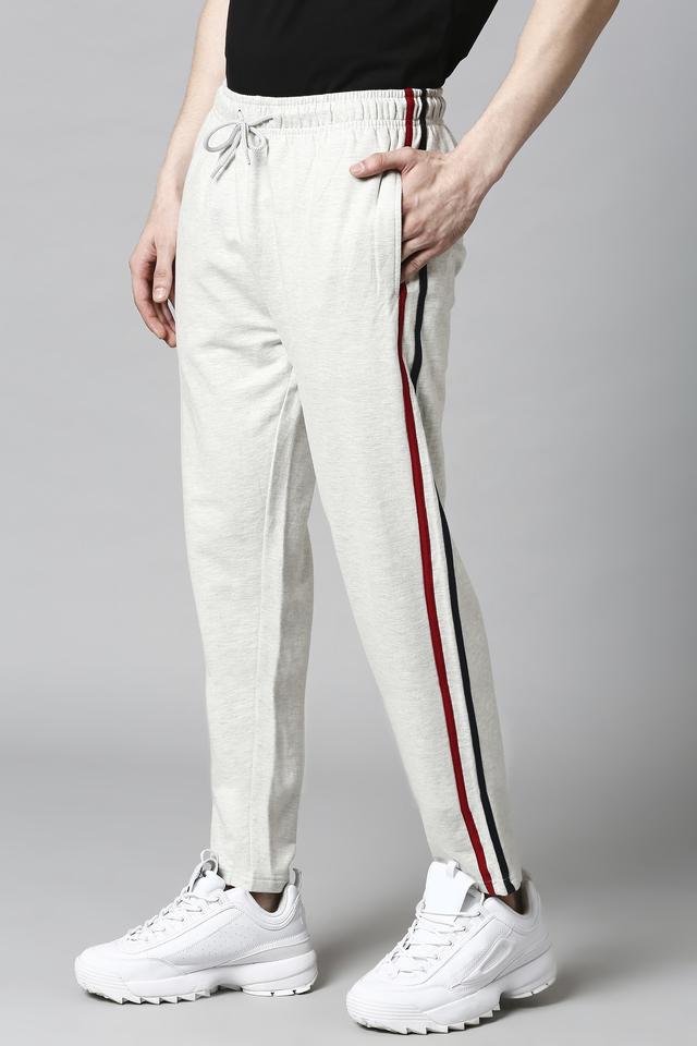 Premium Side Stripe Zip Pocket Track Pants Orange  White  Zamage