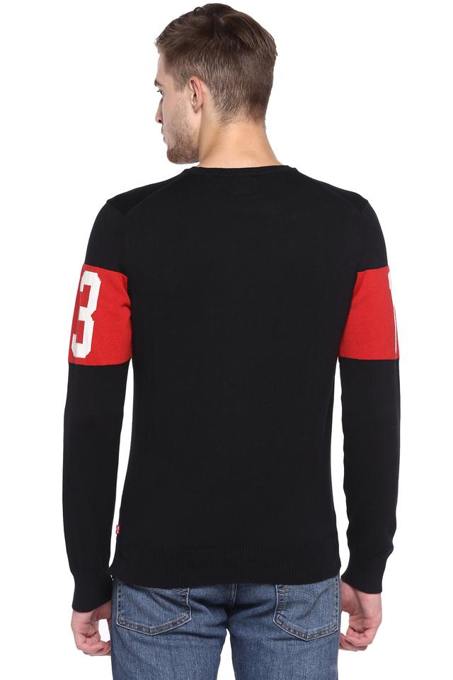 Buy LEVIS Black Mens Round Neck Printed Knitted Sweater | Shoppers Stop