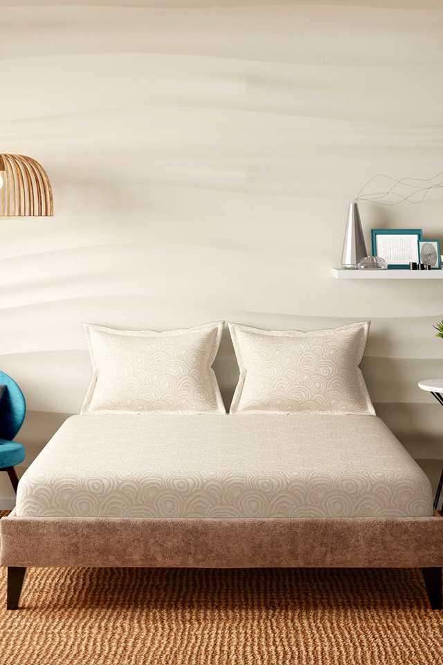 Buy PORTICO Abstract Beige Color Double Size Duvet Cover Shoppers Stop